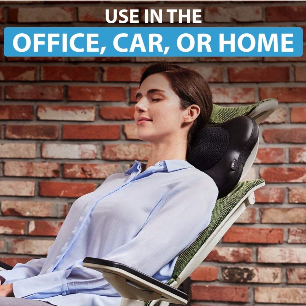 Cordless Shiatsu Massager Pillow with Heat for Neck, Back, Body Portable